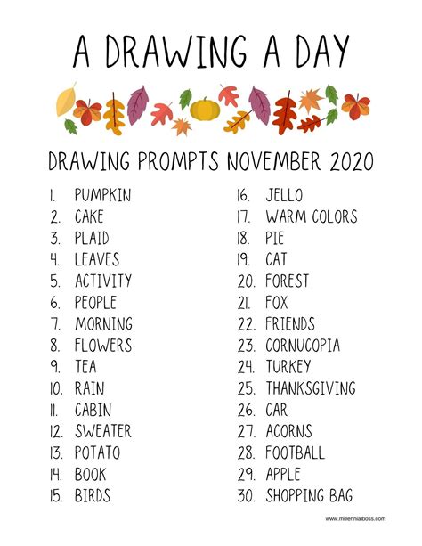 Free Drawing Prompts .